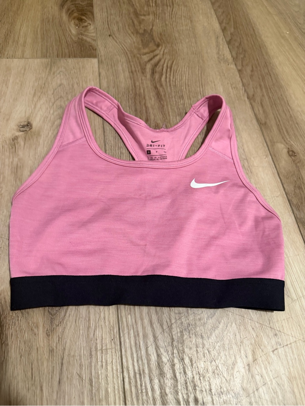 Nike Pink Dri-FIT Sports Bra with Black Band